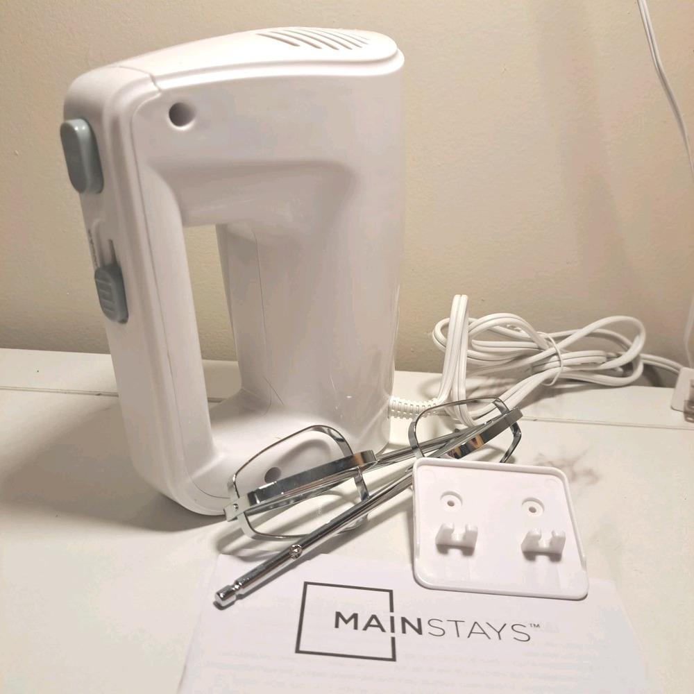 Mainstays 5-Speed Corded Hand Mixer with 2 Beaters Open Box Tested Working!